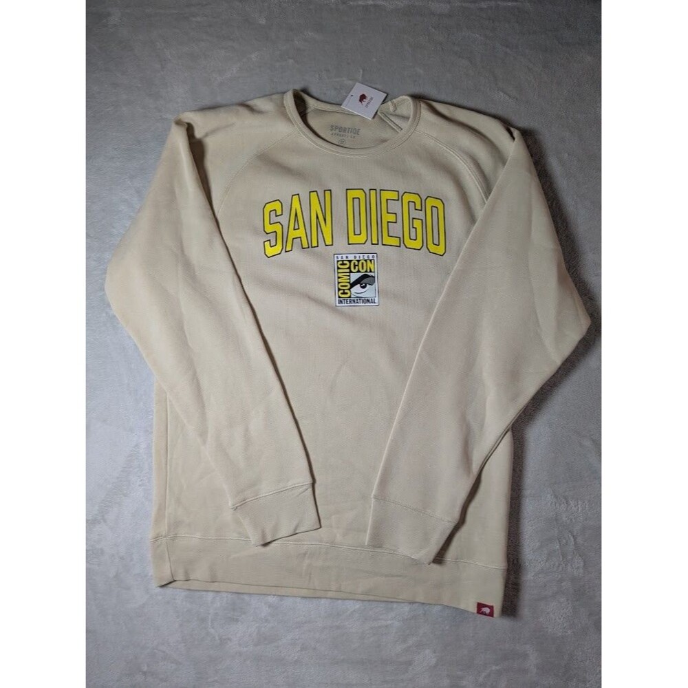 Sportiqe Comic-Con San Diego Crewneck Sweatshirt Mens 3XL Beige SDCC NWT